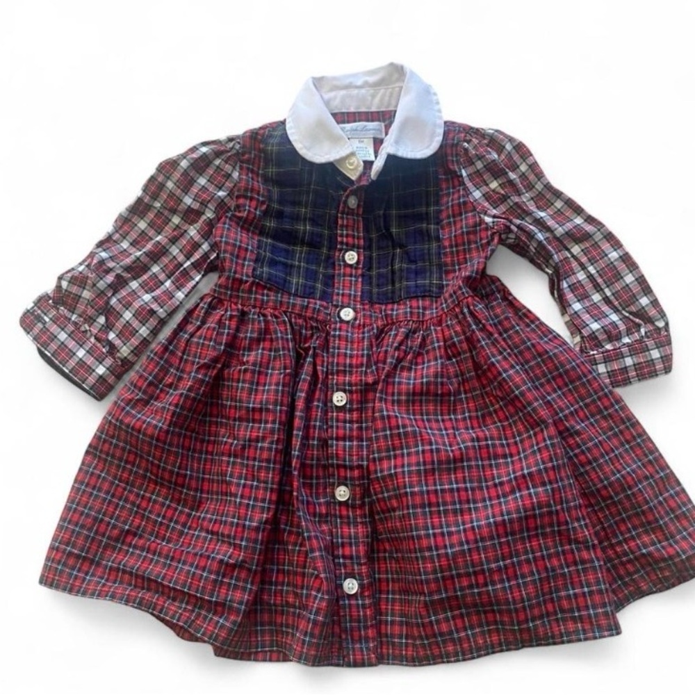 Ralph Lauren Red Plaid Dress with White Collar 6months